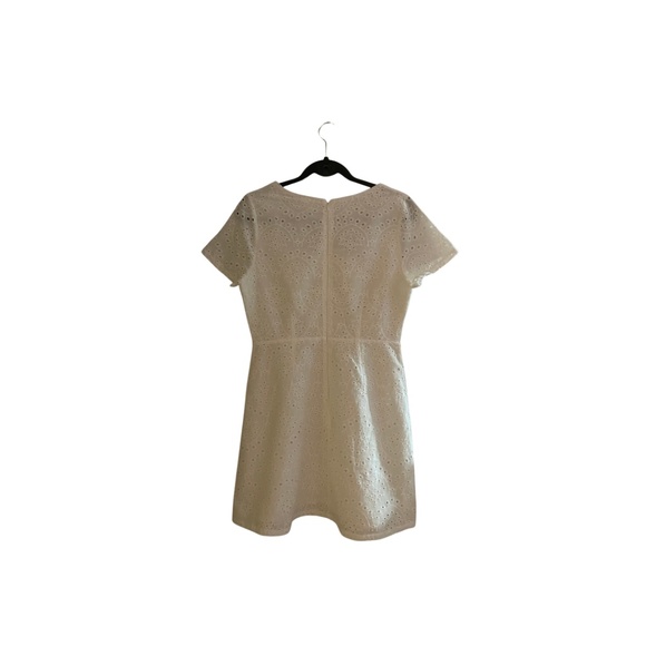 All in Favor Mini Eyelet Dress in White, Size L - Picture 2 of 3